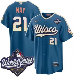 Men Milwaukee Brewers 21 Dustin May Nike 2026 World Series City Connect Stitched Baseball Jersey