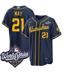 Men Milwaukee Brewers 21 Dustin May Nike Alternate 2026 World Series Stitched Baseball Jersey Men Milwaukee Brewers 21 Dustin May Nike Alternate 2026 World Series Stitched Baseball Jersey