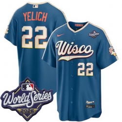 Men Milwaukee Brewers 22 Christian Yelich Nike 2026 World Series City Connect Stitched Baseball Jersey