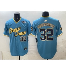 Men Milwaukee Brewers  32 Jacob Misiorowski Powder Blue 2026 World Series City Connect Limited Stitched Baseball Jersey