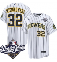 Men Milwaukee Brewers  32 Jacob Misiorowski White 2026 World Series Stitched Baseball Jersey