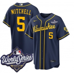 Men Milwaukee Brewers 5 Garrett Mitchell Nike Alternate 2026 World Series Stitched Baseball Jersey