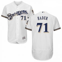 Mens Majestic Milwaukee Brewers 71 Josh Hader Navy Blue Alternate Flex Base Authentic Collection MLB Jersey