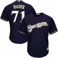 Youth Majestic Milwaukee Brewers 71 Josh Hader Replica White Alternate Cool Base MLB Jersey 