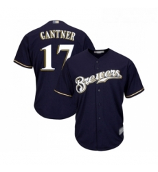 Youth Milwaukee Brewers 17 Jim Gantner Replica Navy Blue Alternate Cool Base Baseball Jersey 