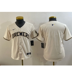 Youth Milwaukee Brewers Blank Cream Limited Stitched Jersey Youth Milwaukee Brewers Blank Cream Limited Stitched Jersey