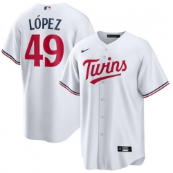 Men Minnesota Twins 49 Pablo L F3pez Navy Cool Base Stitched Jersey