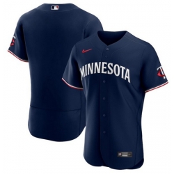 Men Minnesota Twins Blank Navy 2023 Flex Base Stitched Jersey