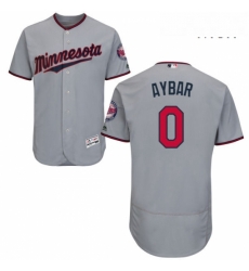 Mens Majestic Minnesota Twins 0 Erick Aybar Authentic Grey Road Cool Base MLB Jersey 