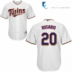 Mens Majestic Minnesota Twins 20 Eddie Rosario Replica White Home Cool Base MLB Jersey 