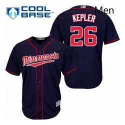 Mens Majestic Minnesota Twins 26 Max Kepler Replica Navy Blue Alternate Road Cool Base MLB Jersey