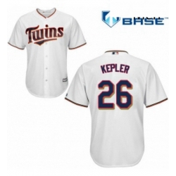 Mens Majestic Minnesota Twins 26 Max Kepler Replica White Home Cool Base MLB Jersey