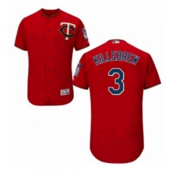 Mens Majestic Minnesota Twins 3 Harmon Killebrew Authentic Scarlet Alternate Flex Base Authentic Collection MLB Jersey