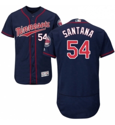 Mens Majestic Minnesota Twins 54 Ervin Santana Authentic Navy Blue Alternate Flex Base Authentic Collection MLB Jersey