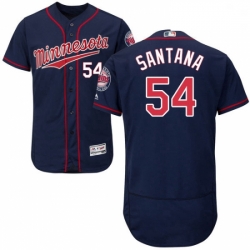 Mens Majestic Minnesota Twins 54 Ervin Santana Authentic Navy Blue Alternate Flex Base Authentic Collection MLB Jersey