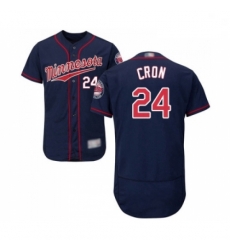 Mens Minnesota Twins 24 C J Cron Navy Blue Alternate Flex Base Authentic Collection Baseball Jersey