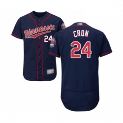 Mens Minnesota Twins 24 C J Cron Navy Blue Alternate Flex Base Authentic Collection Baseball Jersey