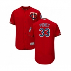 Mens Minnesota Twins 33 Martin Perez Scarlet Alternate Flex Base Authentic Collection Baseball Jersey