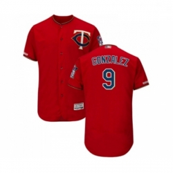 Mens Minnesota Twins 9 Marwin Gonzalez Scarlet Alternate Flex Base Authentic Collection Baseball Jersey