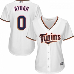 Womens Majestic Minnesota Twins 0 Erick Aybar Replica White Home Cool Base MLB Jersey 