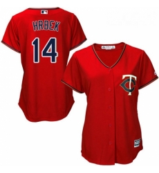 Womens Majestic Minnesota Twins 14 Kent Hrbek Replica Scarlet Alternate Cool Base MLB Jersey