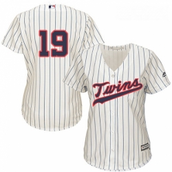 Womens Majestic Minnesota Twins 19 Kennys Vargas Authentic Cream Alternate Cool Base MLB Jersey