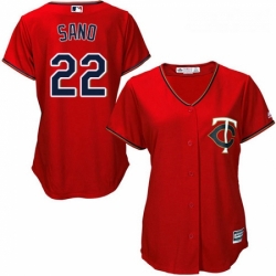 Womens Majestic Minnesota Twins 22 Miguel Sano Authentic Scarlet Alternate Cool Base MLB Jersey