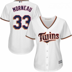 Womens Majestic Minnesota Twins 33 Justin Morneau Authentic White Home Cool Base MLB Jersey