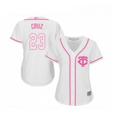 Womens Minnesota Twins 23 Nelson Cruz Replica White Fashion Cool Base Baseball Jersey 