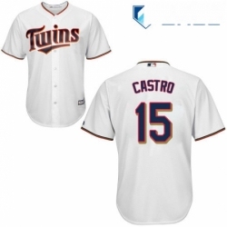 Youth Majestic Minnesota Twins 15 Jason Castro Replica White Home Cool Base MLB Jersey