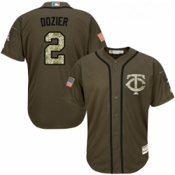 Youth Majestic Minnesota Twins 2 Brian Dozier Replica Green Salute to Service MLB Jersey