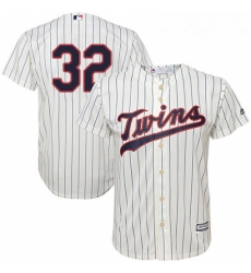 Youth Majestic Minnesota Twins 32 Zach Duke Replica Cream Alternate Cool Base MLB Jersey 