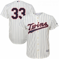 Youth Majestic Minnesota Twins 33 Justin Morneau Authentic Cream Alternate Cool Base MLB Jersey