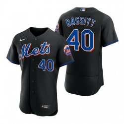 Men New York Mets 40 Chris Bassitt Black Flex Base Stitched jersey