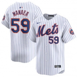 Men New York Mets 59 Sean Manaea White 2024 Home Limited Stitched Baseball Jersey