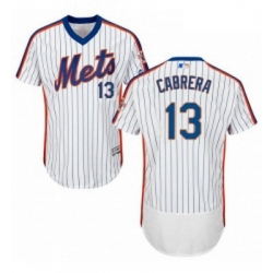 Mens Majestic New York Mets 13 Asdrubal Cabrera White Alternate Flex Base Authentic Collection MLB Jersey