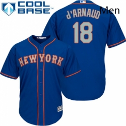 Mens Majestic New York Mets 18 Travis dArnaud Replica Royal Blue Alternate Road Cool Base MLB Jersey