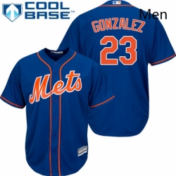 Mens Majestic New York Mets 23 Adrian Gonzalez Replica Royal Blue Alternate Home Cool Base MLB Jersey 