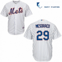 Mens Majestic New York Mets 29 Devin Mesoraco Replica White Home Cool Base MLB Jersey 