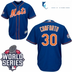 Mens Majestic New York Mets 30 Michael Conforto Authentic Royal Blue Alternate Home Cool Base 2015 World Series MLB Jersey