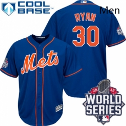 Mens Majestic New York Mets 30 Nolan Ryan Replica Royal Blue Alternate Home Cool Base 2015 World Series MLB Jersey