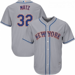 Mens Majestic New York Mets 32 Steven Matz Replica Grey Road Cool Base MLB Jersey