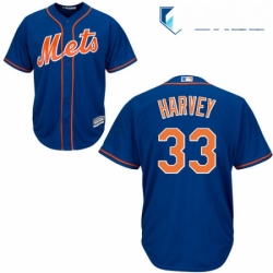 Mens Majestic New York Mets 33 Matt Harvey Replica Royal Blue Alternate Home Cool Base MLB Jersey