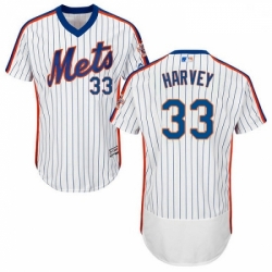 Mens Majestic New York Mets 33 Matt Harvey White Alternate Flex Base Authentic Collection MLB Jersey