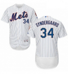 Mens Majestic New York Mets 34 Noah Syndergaard White Home Flex Base Authentic Collection MLB Jersey