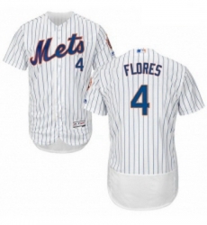 Mens Majestic New York Mets 4 Wilmer Flores White Home Flex Base Authentic Collection MLB Jersey