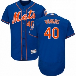 Mens Majestic New York Mets 40 Jason Vargas Royal Blue Alternate Flex Base Authentic Collection MLB Jersey 