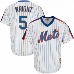 Mens Majestic New York Mets 5 David Wright Replica White Cooperstown MLB Jersey