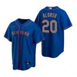 Mens Nike New York Mets 20 Pete Alonso Royal Alternate Road Stitched Baseball Jersey