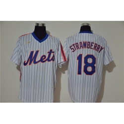 Mets 18 Darryl Strawberry White 2020 Nike Cool Base Jersey